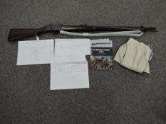 A Martini Henry MKII Breech Loading Rifle, converted from a MKI with many markings seen, lock