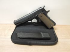 A WE 1911 CO2 BB Air Gun, soft case, PURCHASER MUST BE OVER THE AGE OF 18