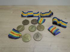 Five WWI Victory Medals named to Z-339 PTE.E.UNSWORTH.RIF.BRIG, 308566 PTE.T.DAINTY.L'POOL.R, 3357??