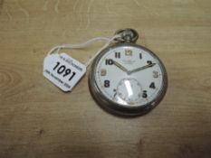 A Cortebert 'Extra' WWII British Military Army issue nickel cased lever pocket watch, marked to case