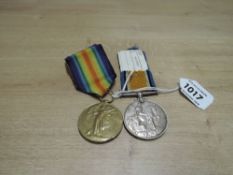 A WWI Medal Pair, War and Victory Medal both named to 35602 PTE.H.L.SHIMMIN.L'POOL.R