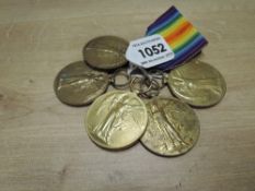 Five WWI Victory Medals named to 29186 CPL.L.V.SEVILLE.L.N.LAN.R, PW-4193 CPL.H.MORRELL.MIDD'X.R,