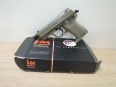 A Umarex Heckler & Koch Gas Blowback HK45C.45 Auto BB Airsoft Pistol, boxed, PURCHASER MUST BE