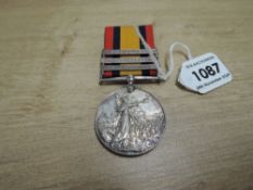 A Queen's South Africa Medal with three clasps, Cape Colony, Orange Free State and Transvaal to 2066