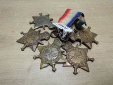 Five WWI 1914-15 Stars named to 11579 PTE.J.JONES.R.LANC.R, 2260 PTE.H.LIVESEY.L'POOL.R, 78181 DVR.