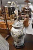 A large Chinoiserie table or floor lamp, height to fitting approx. 50cm