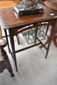 A Victorian oak Arts and Crafts style occasional table, approx. 53 x 38cm