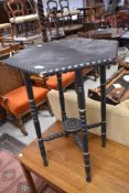 A 9th Century Gypsy style ebonised occasional table