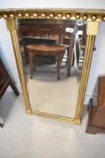 A 19th Century gilt frame mirror with ball decoration, approx. 80 x 56cm