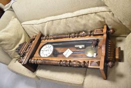 A 19th Century mahogany cased Vienna style wall clock having Eagle finial, height approx. 130cm