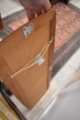 A vintage teak wall mirror, approx. 96 x 33cm