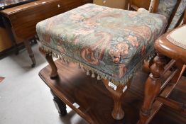 An early 20th Century Queen Anne style footstool