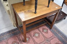 An early 20th Century oak side table, approx. 73 x 46cm