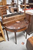 Three 19th Century and later mahogany fold over tea tables
