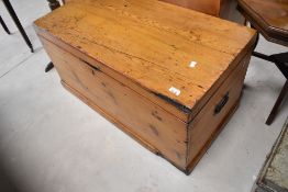A 19th Century pine blanket box, dimensions approx. 94 x 48 x 48cm