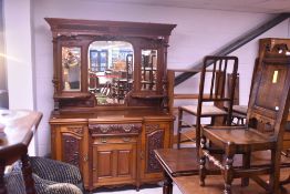 A Victorian mahogany mirror back sideboard, width approx. 160cm