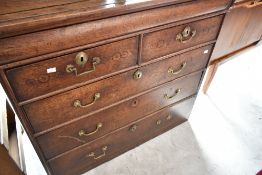 A 19th Century chest of two over three drawers, possibly top of chest on chest