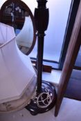 Two traditional mahogany standard lamps