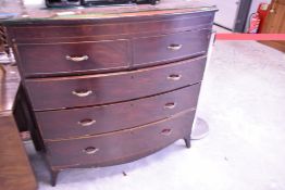 A 19th century mahogany bow-fronted chest of two over three graduated drawers 109cm