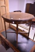 An Edwardian mahogany occasional table, of circular form with tapering square section legs 73cm