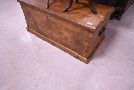 A stained pine blanket box, approx. W88 D44 H40cm