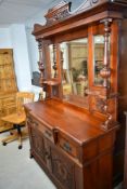 An Edwardian mahogany mirror back sideboard
