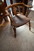 A traditional smokers bow (cut down Windsor) armchair