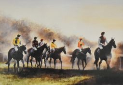 Caroline Cook and I. Dunn. A colour print and water colour painting respectively, both with equine