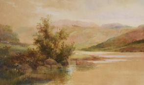 Malcolm Crouse (19th/20th Century) watercolour 'A Lakeland Tarn' signed to the lower right,