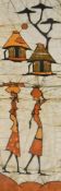 20th Century African School, needlework embroidery, a hand stitched design featuring African every