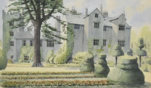 *Local Interest. Peter Davy watercolour of Levens Hall, showing the hall and surrounding gardens.