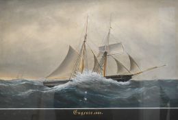 Joseph Loy (act. 1860-75, British), oil painting, 'Eugenie, 1864', a maritime study, signed to the