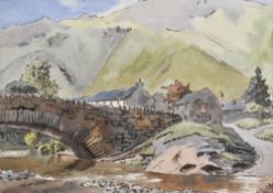 *Local Interest - K.M. Anderson (20th Century), watercolour, A Lake District view, possibly