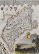 *Local Interest. After Thomas Moule, (British, 1784-1851), engraved and hand colour decorative map