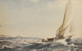 After Montague Dawson (1890-1973, British), coloured print, 'A Winning Tack', framed, measuring 45cm