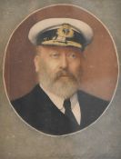 Unknown artist, an intaglio printed portrait of Edward VII. Mounted in an off-white mount, framed i