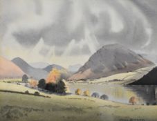 John Birney (20th Century) October at Loweswater, a watercolour showing Loweswater and the
