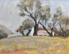 Peter Orde (British contemporary) acrylic on board 'Majorcan Farmhouse' signed and dated 1994