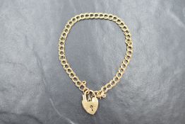 A 9ct gold double link bracelet having padlock clasp, approx 200mm long & 7.4g