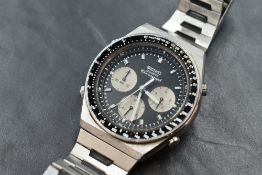 A Seiko Synchrotimer SPR005 wristwatch, the black dial with baton numerals and three subsidiary