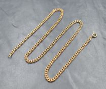 A 9ct curb link chain, approx 18' & 14g