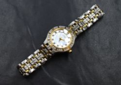 A Citizen Eco-Drive wristwatch, the mother-of-pearl dial with diamond 5 minute marker with a diamond