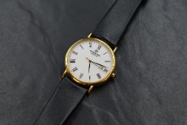 A Raymond Weil gold plated wristwatch, the white dial having Roman numerals and date aperture, on