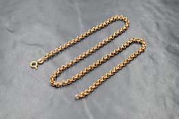 A 9ct gold belcher neck chain, 38.5cm, 6.3g