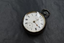 A Victorian silver open face key wound pocket watch by J.G Graves Sheffield, the white dial with