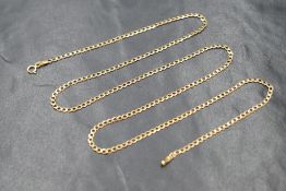 A 9ct gold curb link neck chain, 61cm, 3.7g