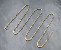 A 9ct gold box link chain, approx 26' & 14g