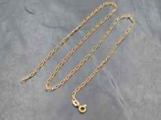A 9ct gold fancy curb link neck chain, 40cm, 2.6g