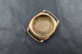 A 9ct rose gold watch case, no glass, approx 4.2g