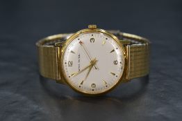 A gent's vintage Smiths Astral manual wrist watch having Arabic quarter numerals and baton dial with